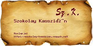 Szokolay Kasszián névjegykártya